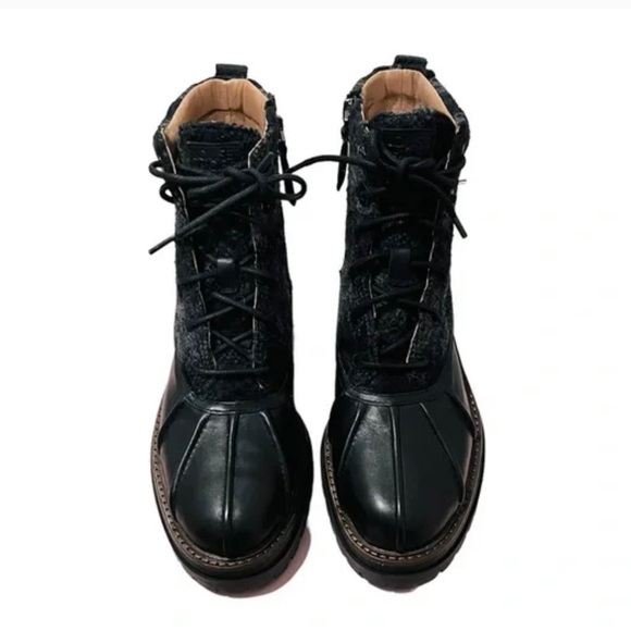 NEW LOUISE ET CIE LO SARNI3 BLACK LEATHER DUCK BOOTS SIZE 9.5 - Picture 11 of 16